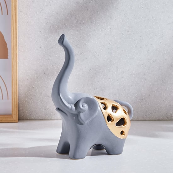 Buy Marshmallow Ceramic Elephant Figurine from Home Centre