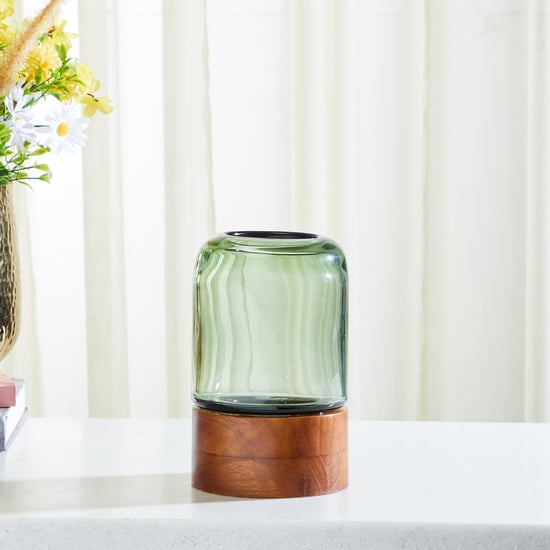 Fern Living Glass Hurricane Candle Holder