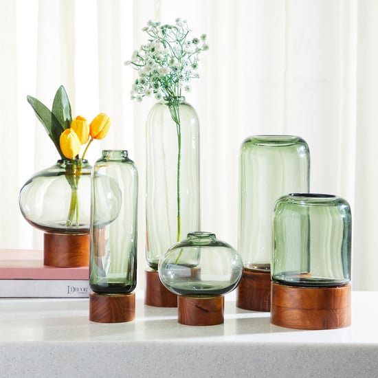Fern Living Glass Hurricane Candle Holder