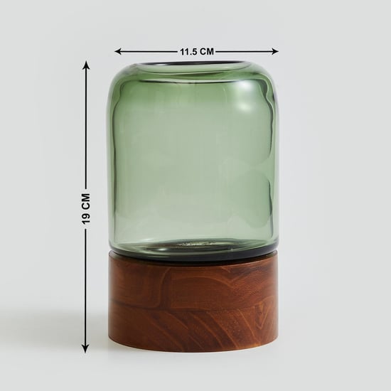 Fern Living Glass Hurricane Candle Holder