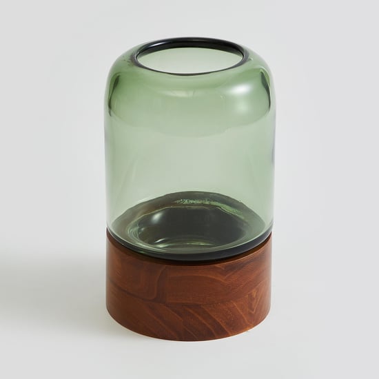 Fern Living Glass Hurricane Candle Holder