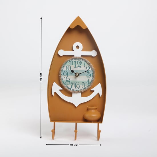 Corsica Metal Anchor Wall Clock - 39x19cm