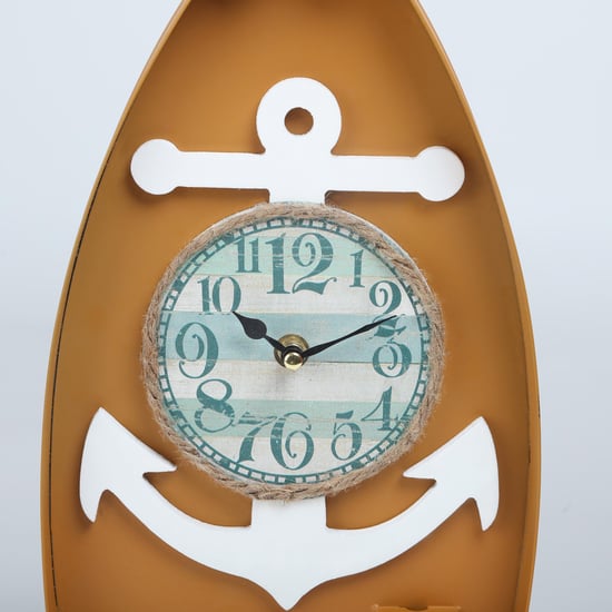 Corsica Metal Anchor Wall Clock - 39x19cm