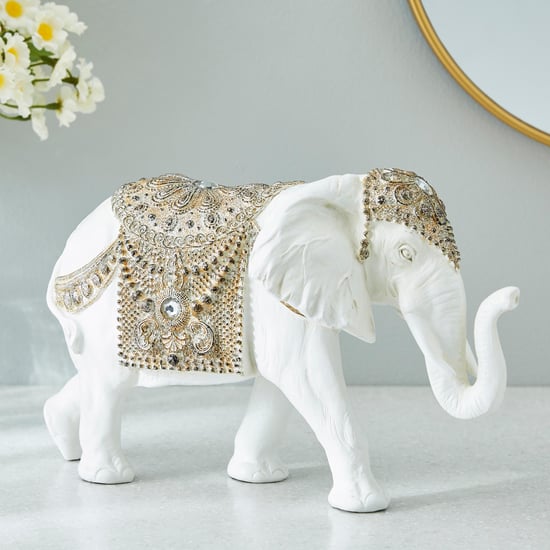 Corsica Airavat Polyresin Walking Elephant Figurine