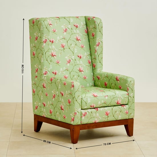 Cane Connection Fabric 3+2+1 Seater Sofa Set with Cushions - Green