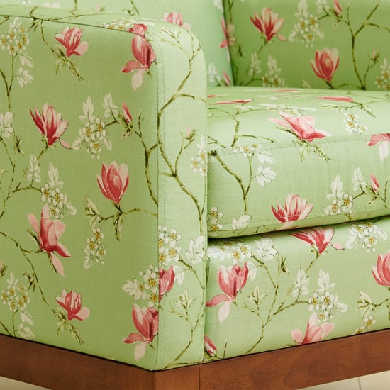 Cane Connection Fabric 3+2+1 Seater Sofa Set with Cushions - Green