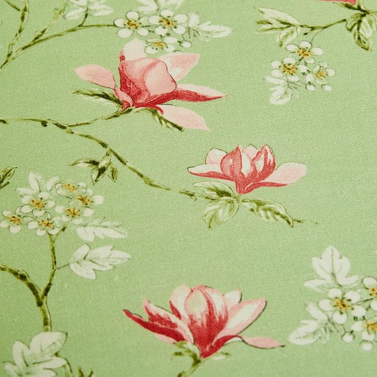 Cane Connection Fabric 3+2+1 Seater Sofa Set with Cushions - Green