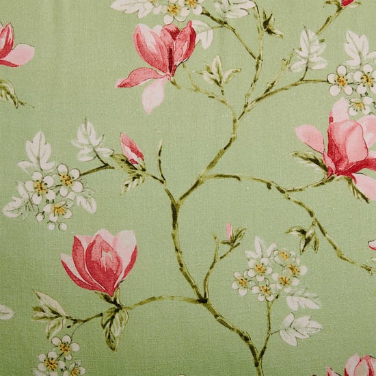 Cane Connection Fabric 3+2 Seater Sofa Set with Cushions - Green