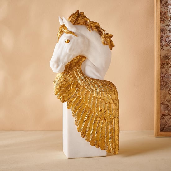 Rivoli Polyresin Feathered Horse Head Figurine