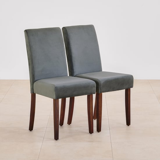 Nirvana Indus Set of 2 Fabric Dining Chairs - Grey and Brown