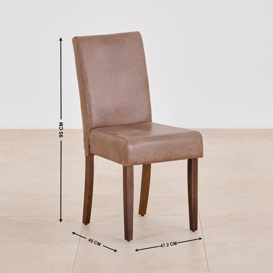 Nirvana Indus Set of 2 Faux Leather Dining Chairs - Tan and Dark Brown