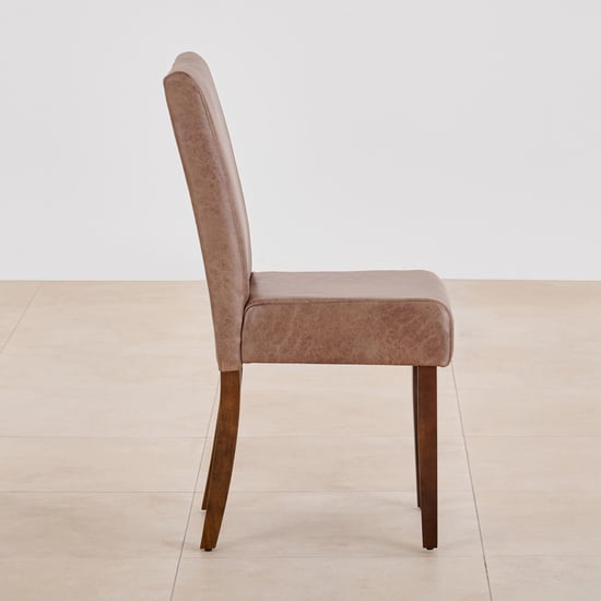 Nirvana Indus Set of 2 Faux Leather Dining Chairs - Tan and Dark Brown