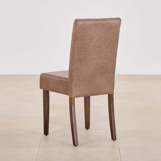 Nirvana Indus Set of 2 Faux Leather Dining Chairs - Tan and Dark Brown