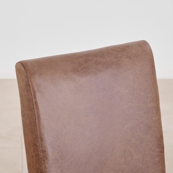 Nirvana Indus Set of 2 Faux Leather Dining Chairs - Tan and Dark Brown