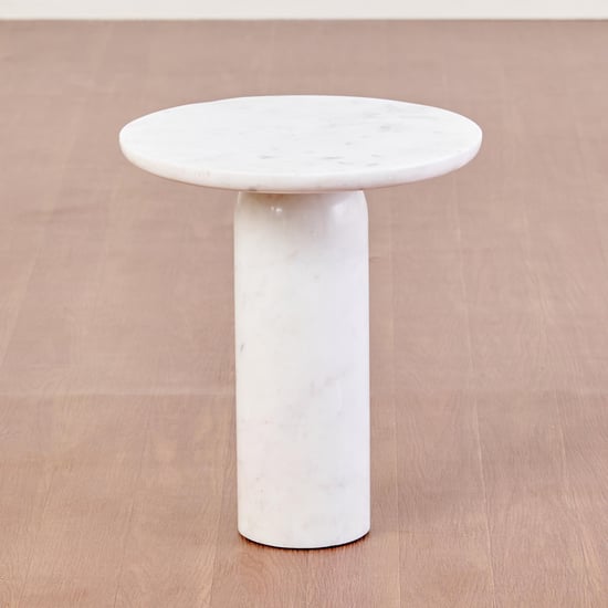 Akira Marble Top End Table - White