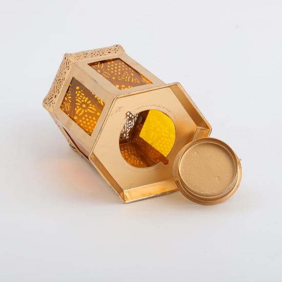 Salsa Glass and Metal Moroccan Hanging Lantern