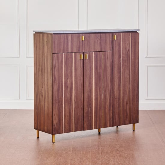 Roger 21 Pairs Shoe Cabinet with Drawer - Brown