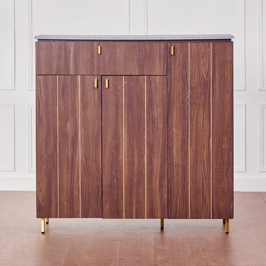 Roger 21 Pairs Shoe Cabinet with Drawer - Brown