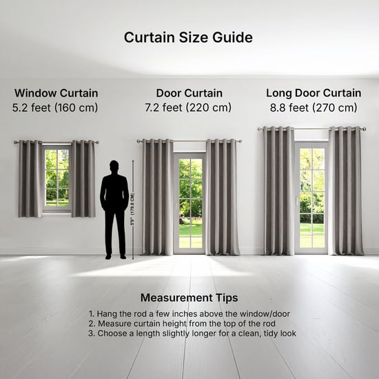 Contempo Set of 2 Colourblocked Room Darkening Door Curtains