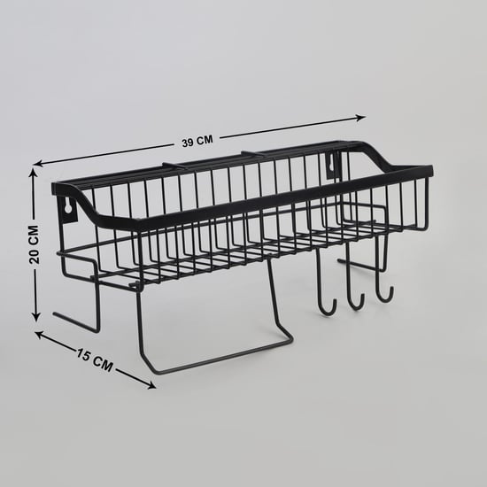 Chef Special Metal Wall Mounted Kitchen Rack | Black | Metal
