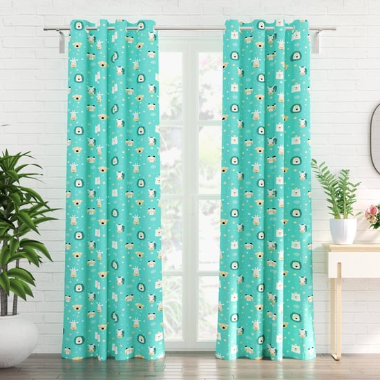 Slate Kids Set of 2 Printed Light Filtering Door Curtains