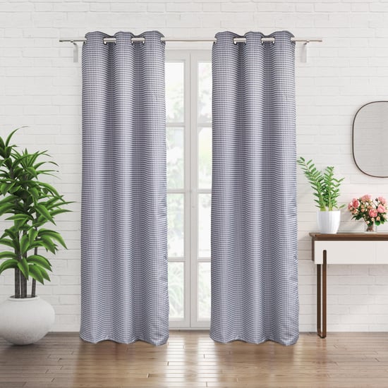 Alexis Diamond Set of 2 Jacquard Room Darkening Door Curtains