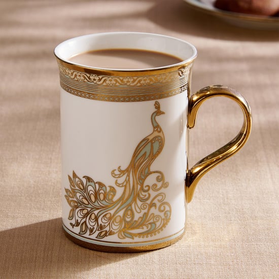 Midas Bone China Printed Coffee Mug - 340ml