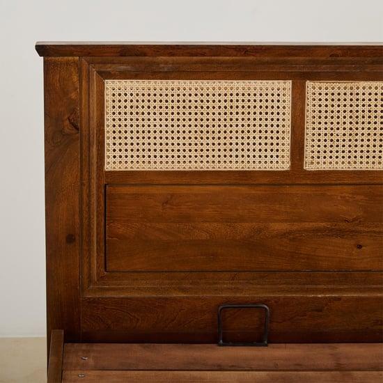 Adana Ziva Queen Bed with Hydraulic Storage - Brown