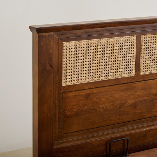 Adana Ziva Queen Bed with Hydraulic Storage - Brown