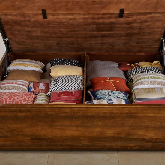 Adana Ziva Queen Bed with Hydraulic Storage - Brown