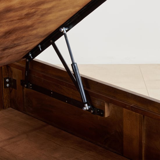 Adana Ziva Queen Bed with Hydraulic Storage - Brown