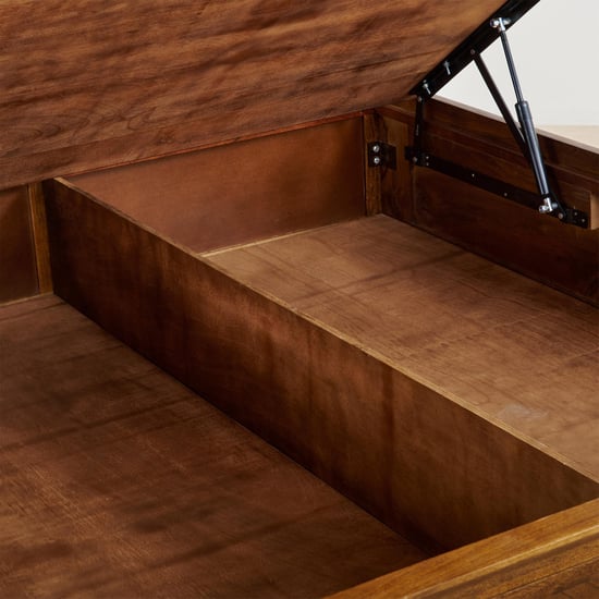 Adana Ziva Queen Bed with Hydraulic Storage - Brown