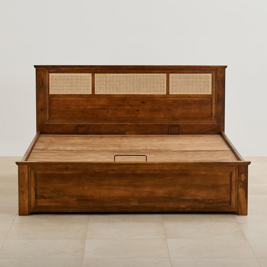 Adana Ziva Queen Bed with Hydraulic Storage - Brown