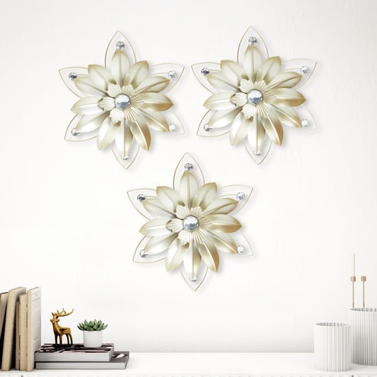 Corsica Corvus Mural Metal Set of 3 Floral Wall Accents