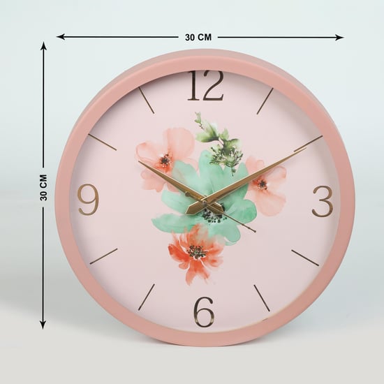 Hello Spring Floral Printed Wall Clock - 30cm