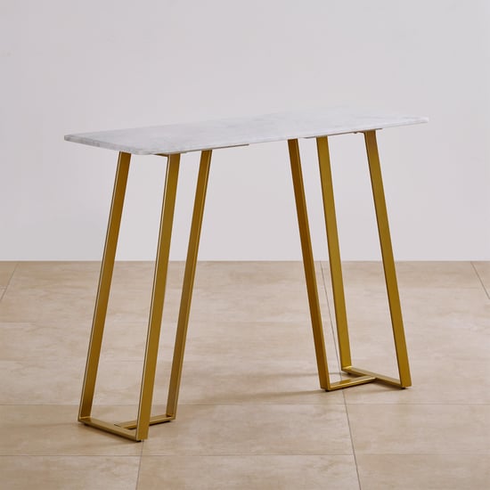 Aristo Marble Top Console Table - White