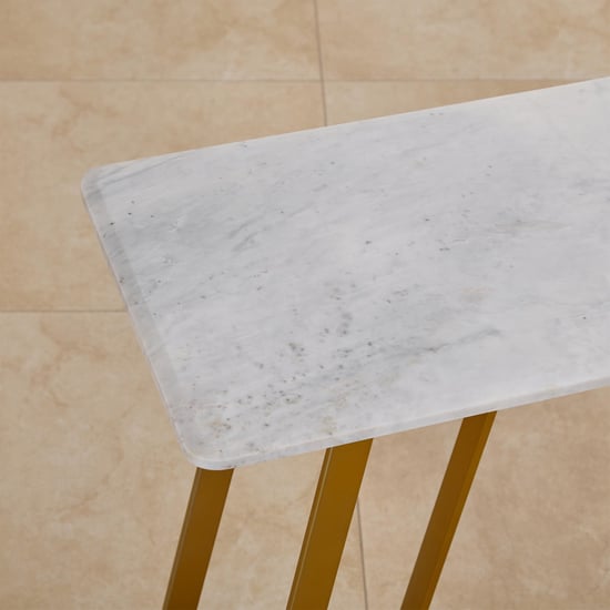 Aristo Marble Top Console Table - White