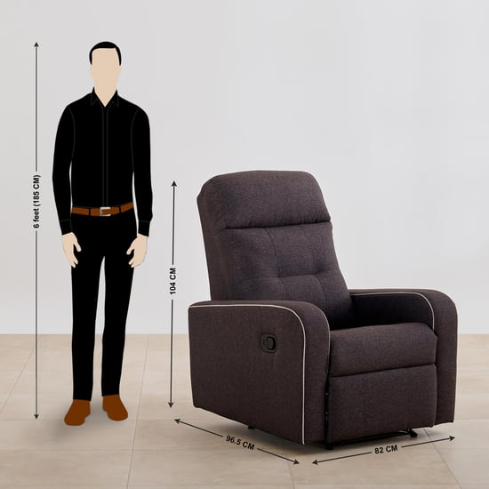 Helios Toledo Fabric 1-Seater Recliner - Brown