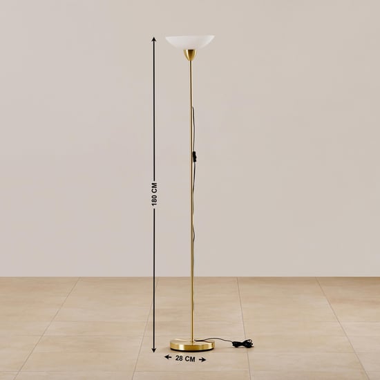Fluorescence Glint Iron Floor Lamp with Glass Shade