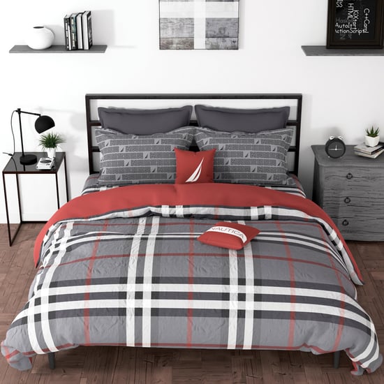 NAUTICA Pacific Coast Cotton 160TC Checked 3Pcs King Bedsheet Set