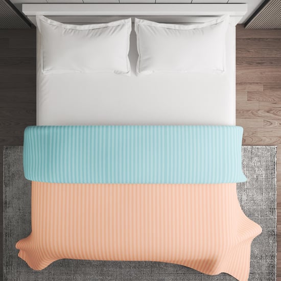 Pacific Juniper Microfibre Striped Reversible Double Comforter