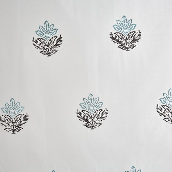 Chanderi Set of 2 Embroidered Sheer Door Curtains