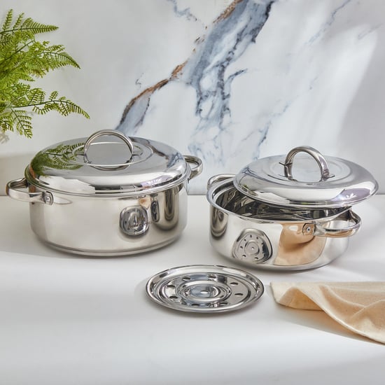 Rivago Claw Set of 2 Stainless Steel Insulated Casseroles