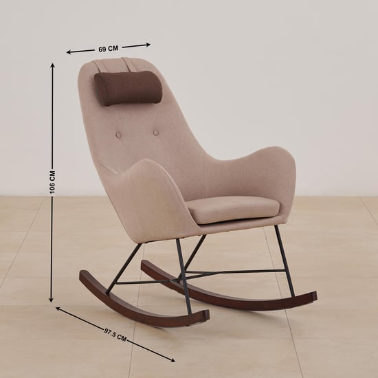 (Refurbished) Arnold Fabric Rocking Chair - Beige