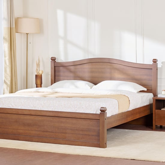 Cleopatra Solid Wood King Bed - Brown