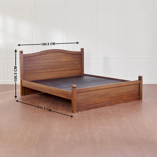 Cleopatra Solid Wood King Bed - Brown