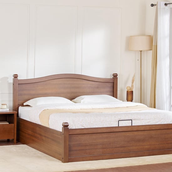 My Bed Cleopatra Solid Wood King Bed with Hydraulic Storage - Brown