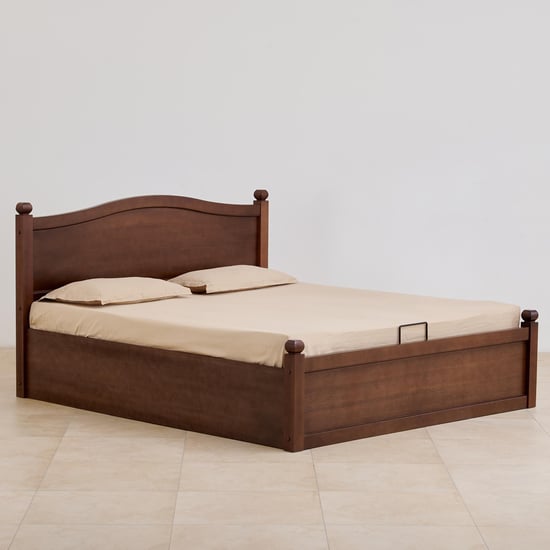 My Bed Cleopatra Solid Wood King Bed with Hydraulic Storage - Brown