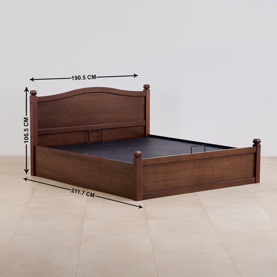 My Bed Cleopatra Solid Wood King Bed with Hydraulic Storage - Brown