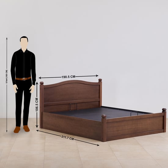 My Bed Cleopatra Solid Wood King Bed with Hydraulic Storage - Brown